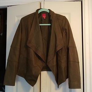 Olive colored leather jacket